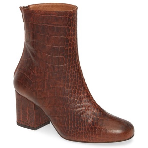 NEW Free People Cecile Croc Embossed Booties - Picture 9 of 10